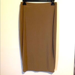 Boohoo tan pencil skirt